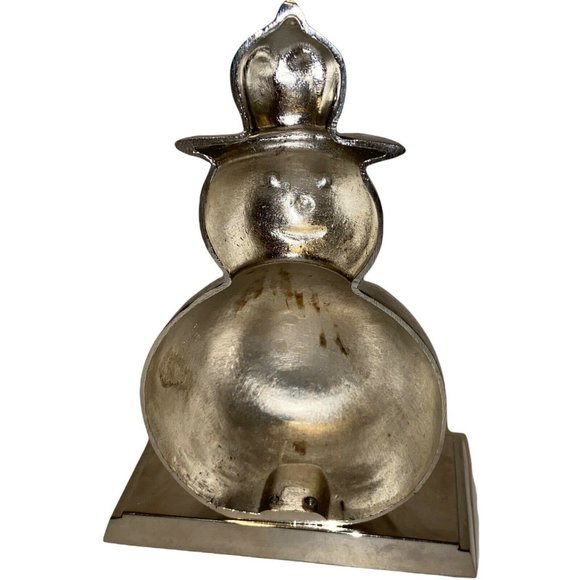 Silver Metal Snowman Christmas Stocking Holder Hanger 7" - Picture 4 of 8